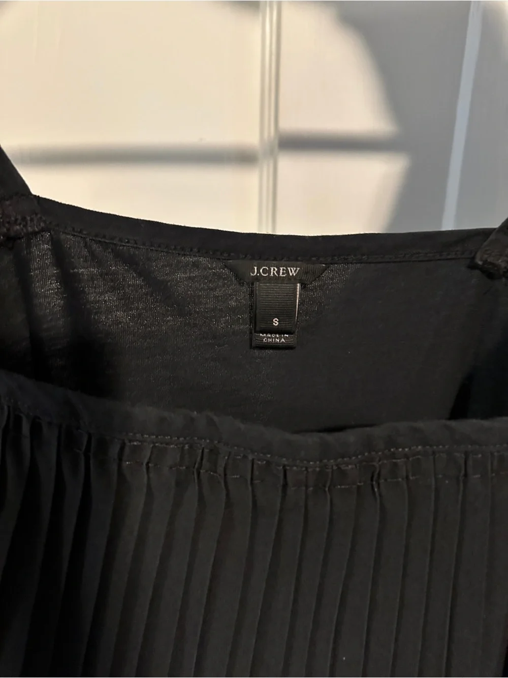 J. Crew Black Pleated Tiered Sleeveless Top